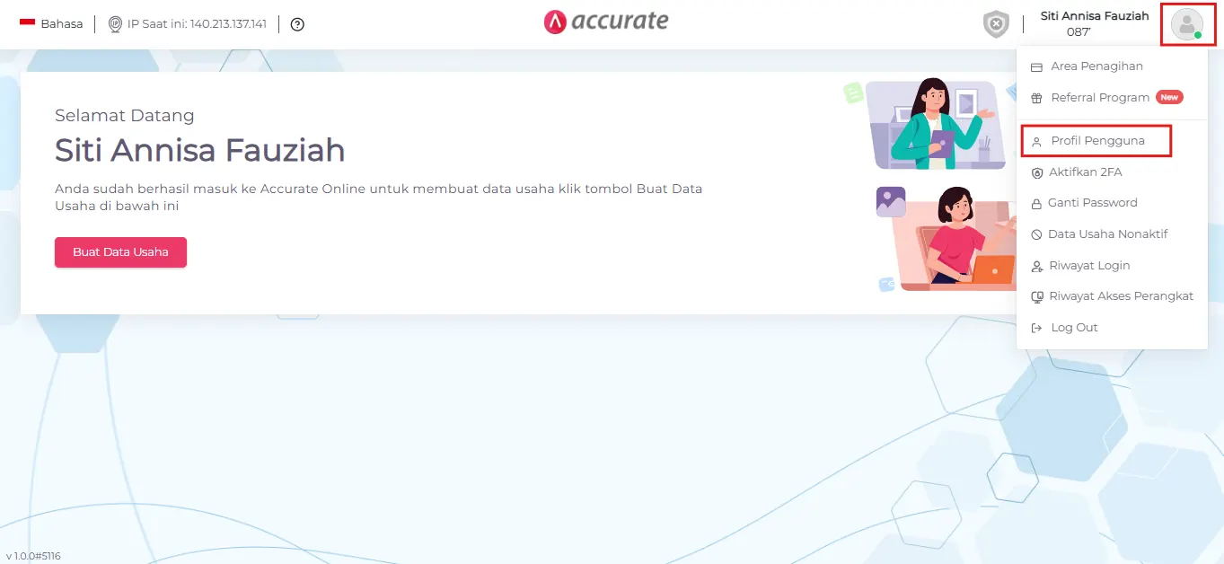 Ubah Email Akun Accurate Online